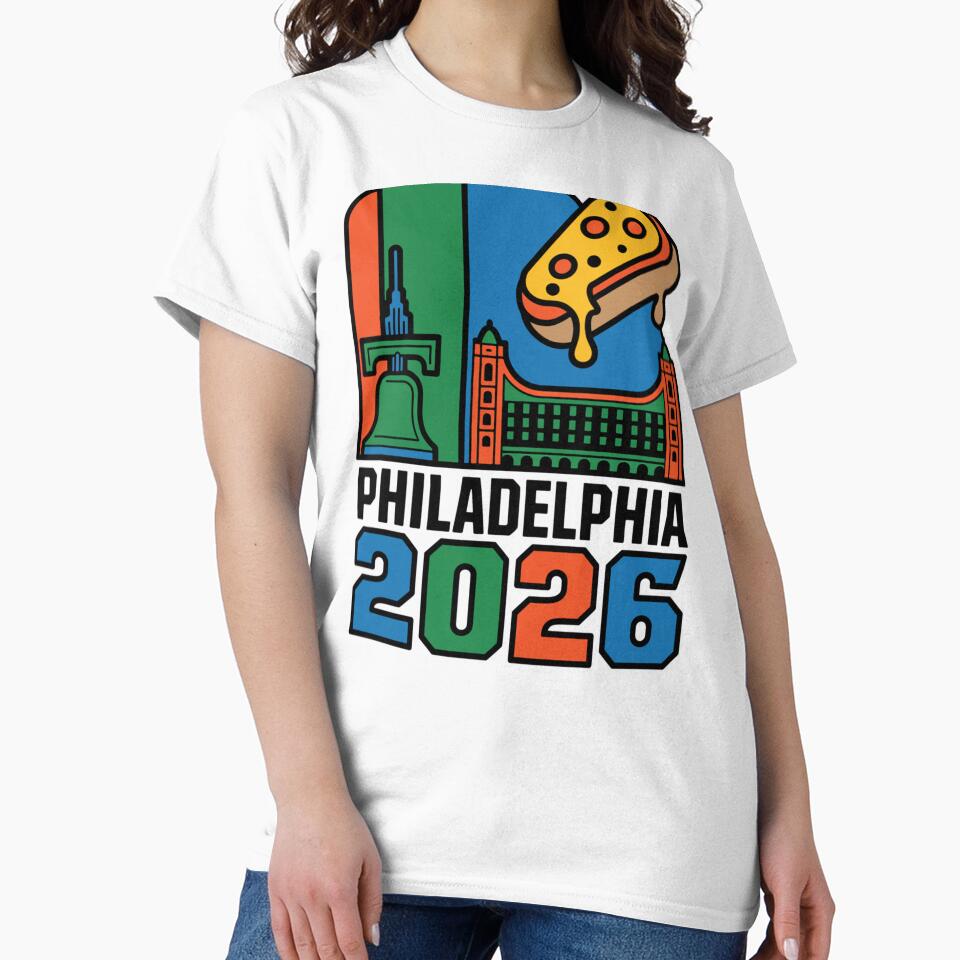 Philadelphia 2026 Liberty Bell Stadium Cheesesteak T-Shirt V20 by DarylWelsh2024