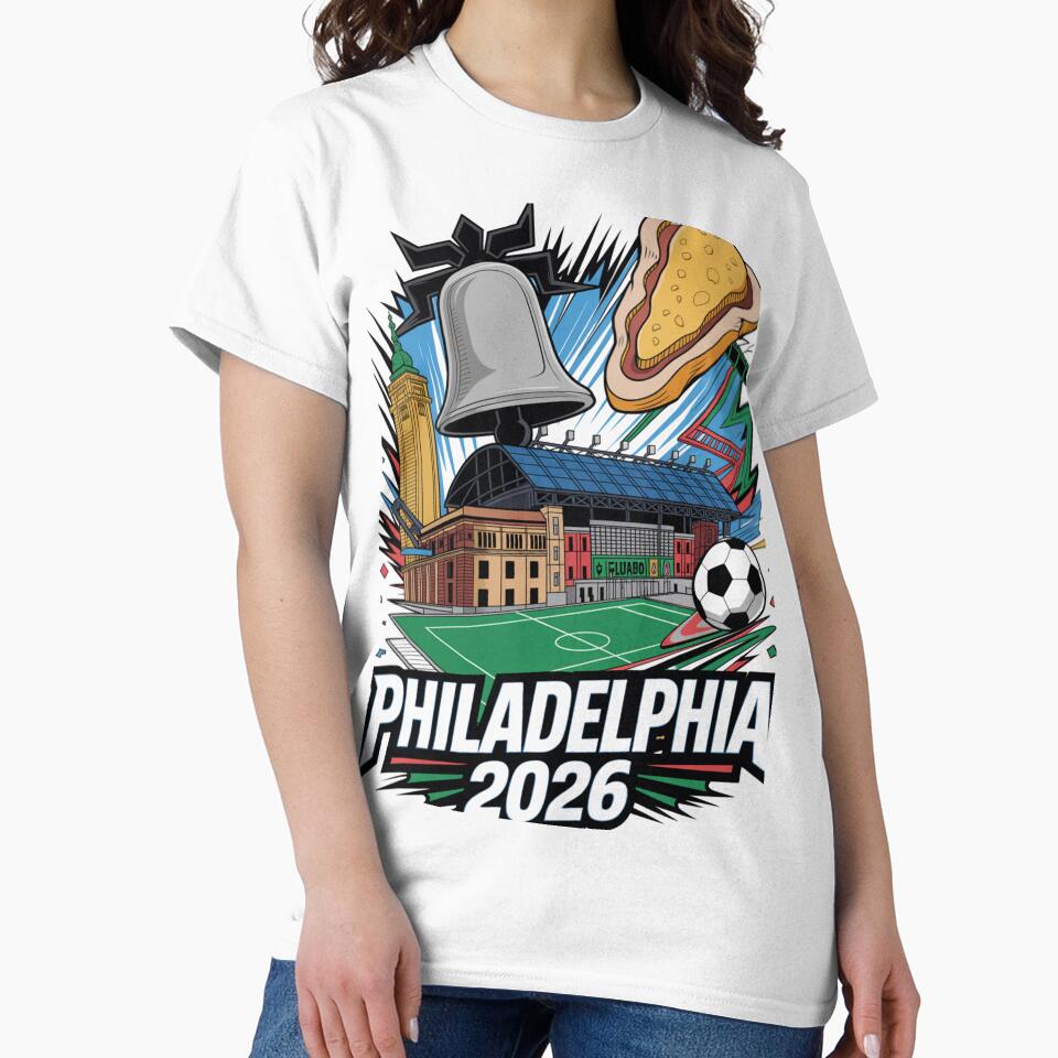 Philadelphia 2026 Liberty Bell Stadium Cheesesteak T-Shirt V5 by DarylWelsh2024