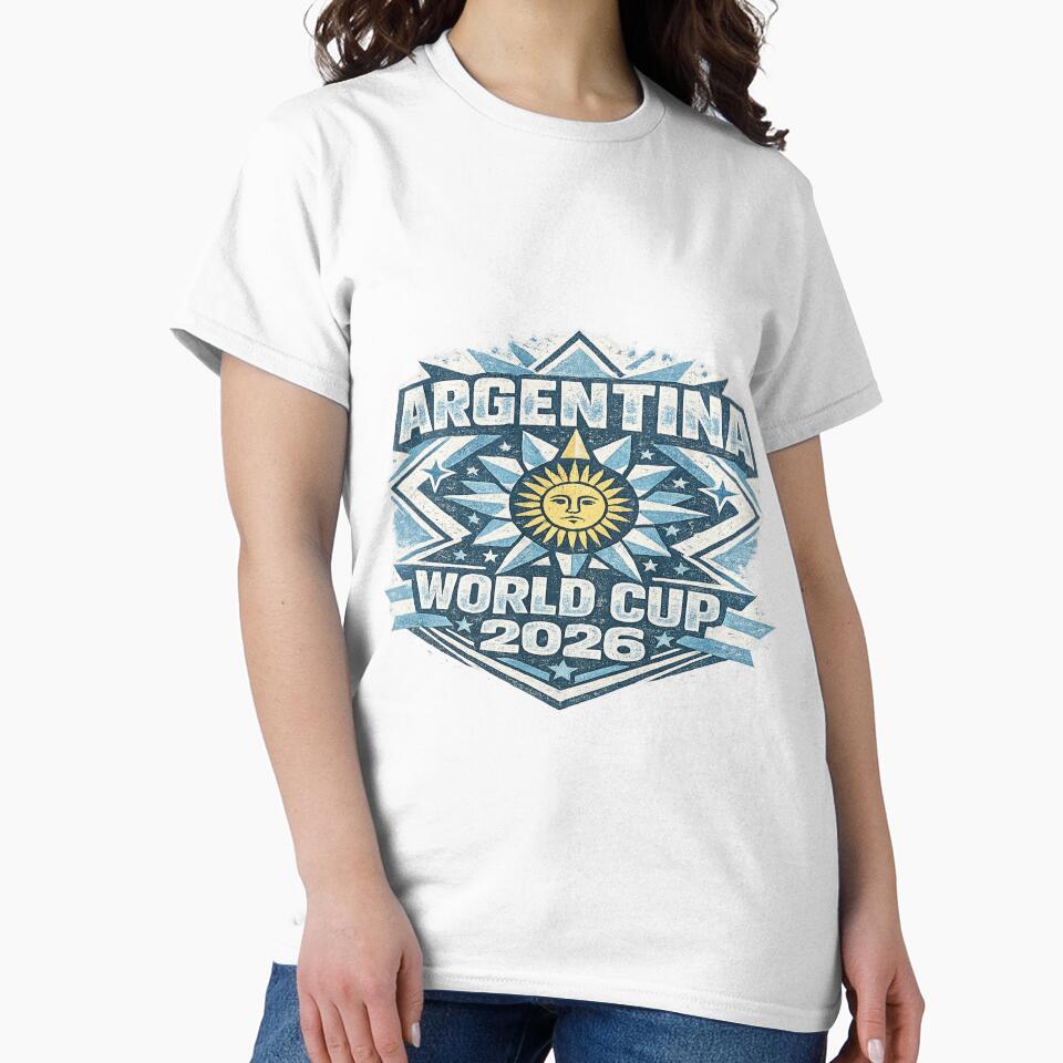 Argentina World Cup 2026 Vintage Sun of May Retro Football Fan T-Shirt by ArthUpscale