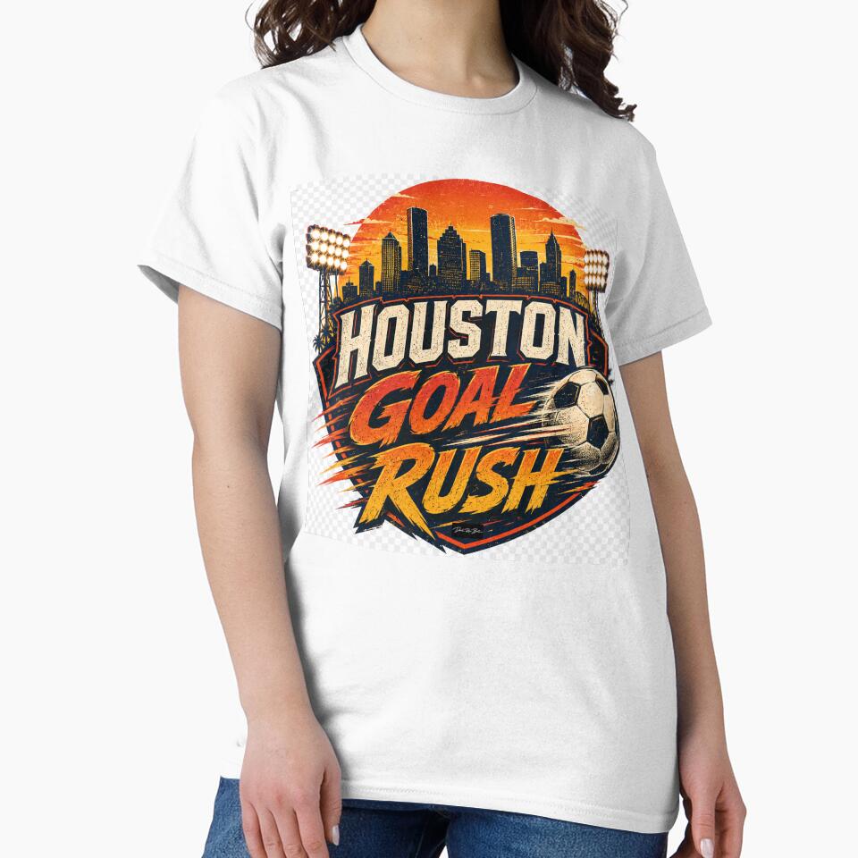 Houston Goal Rush – Retro Soccer Fan Design by MySheetMusicArt