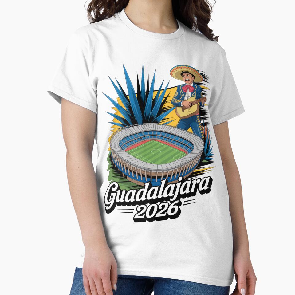 Guadalajara 2026  Mexico Football Soccer Souvenir T-Shirt V22 by DarylWelsh2024