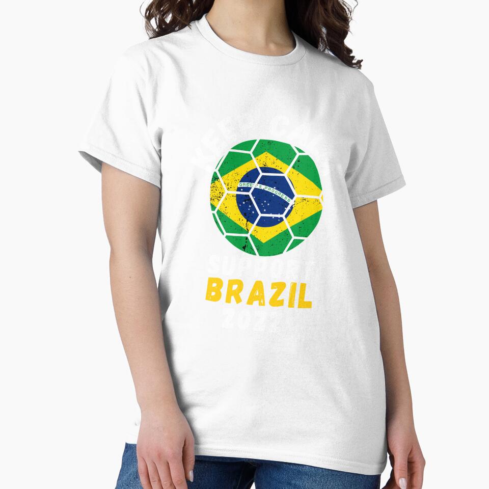 Keep Calm Support Brazil soccer ball distressed grunge by JoeyGrace
