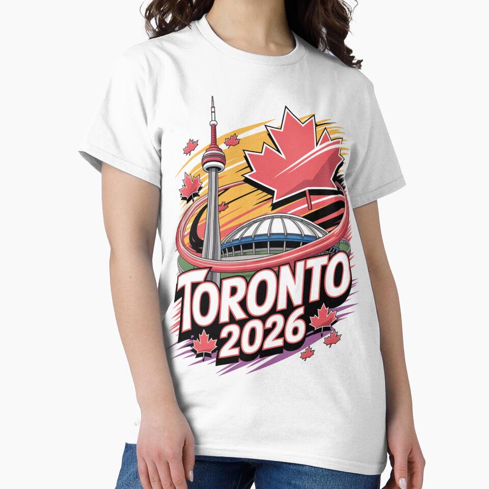 Toronto 2026 CN Tower Stadium Skyline T-Shirt V18 by DarylWelsh2024
