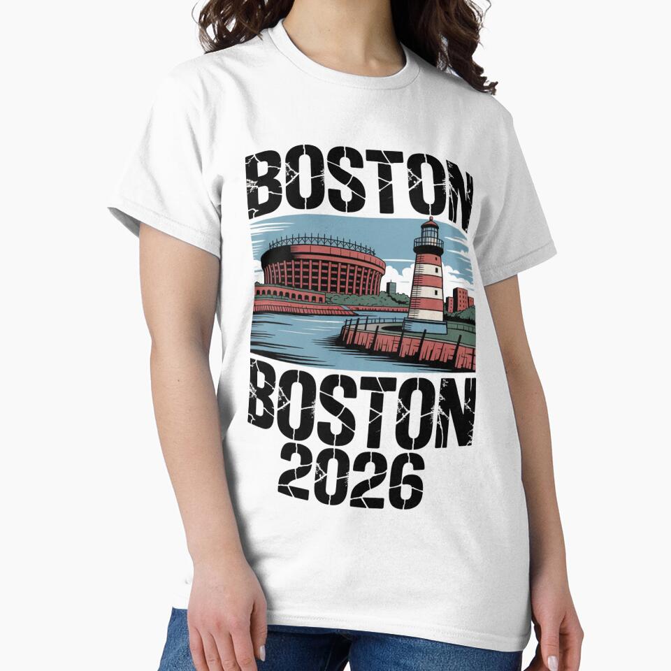 Boston 2026 New England Soccer Souvenir T-Shirt V6 by DarylWelsh2024