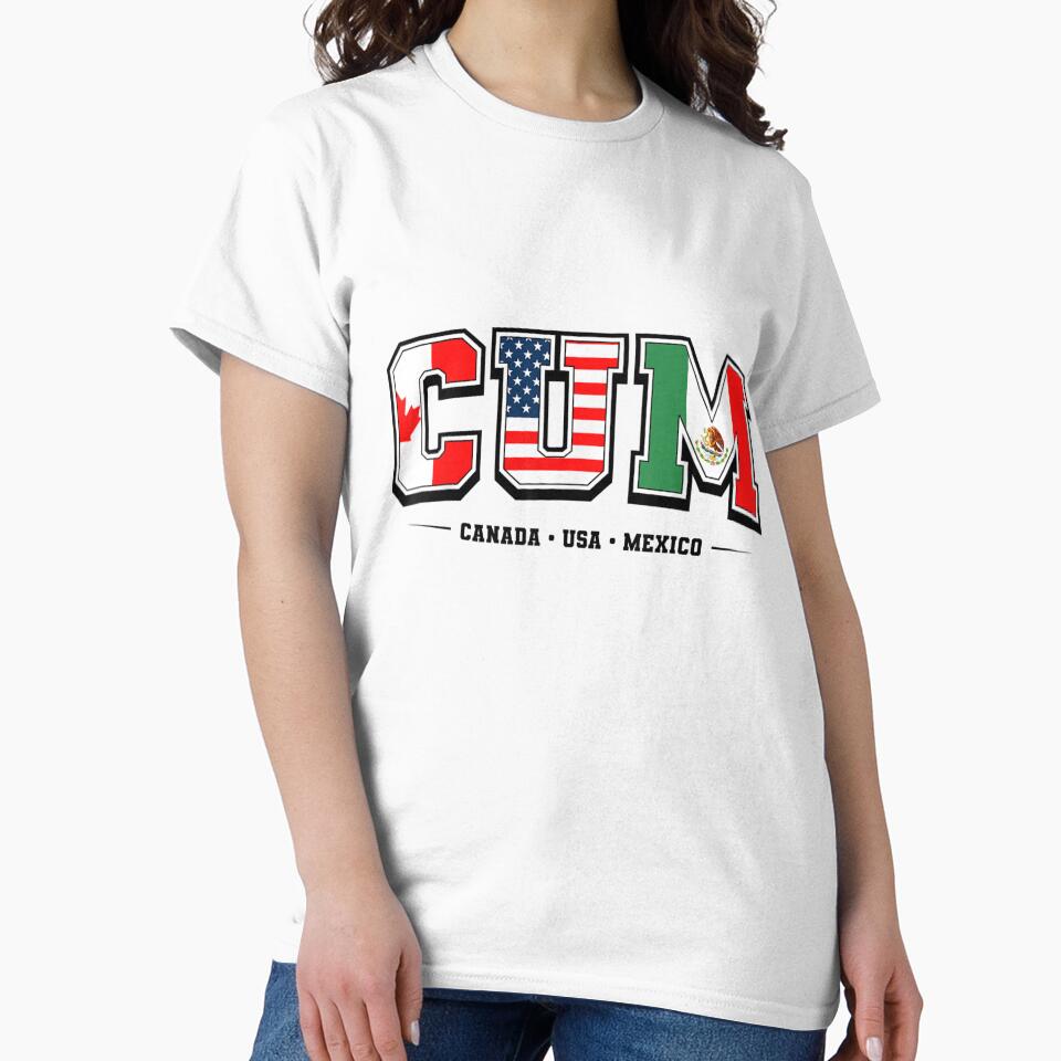 CUM Canada USA Mexico Flag Typography Funny Soccer World Tournament by MassonCalepon
