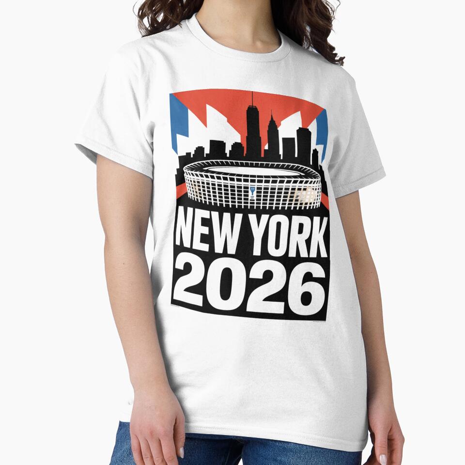 New York 2026 MetLife Stadium Skyline T-Shirt V1 by DarylWelsh2024