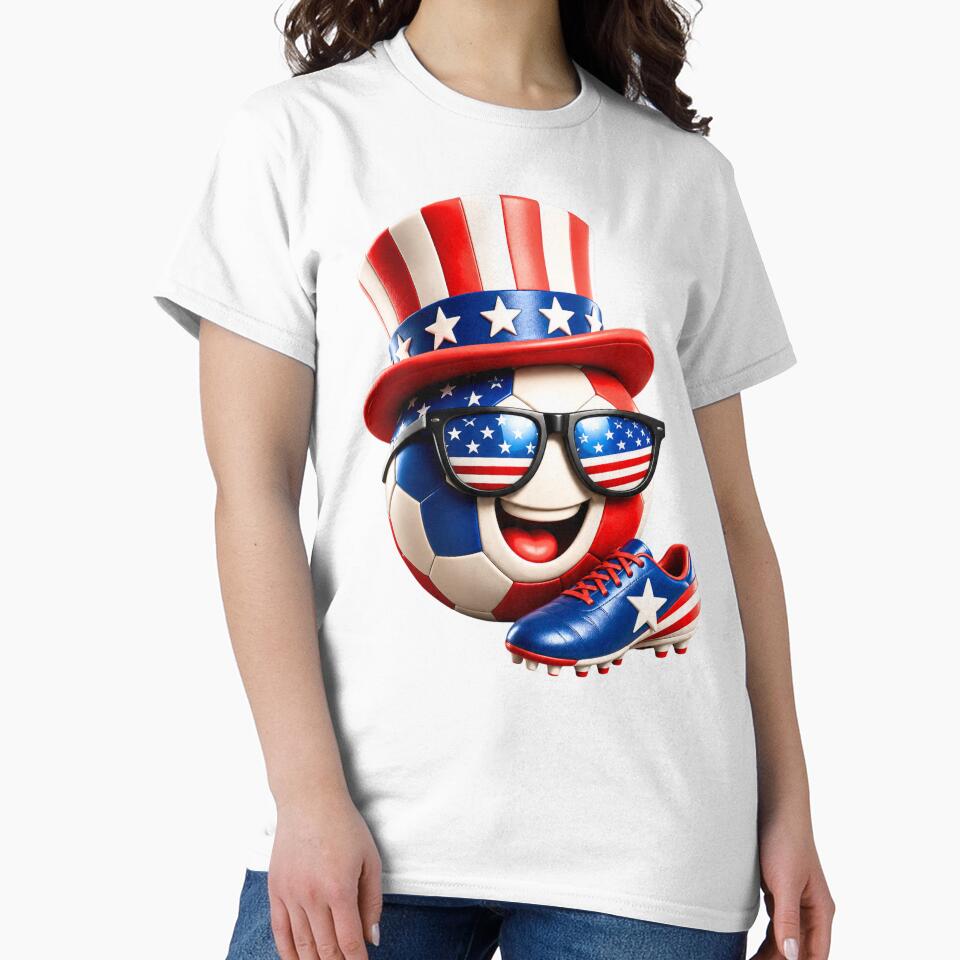 Patriotic Soccer Ball Cartoon USA Sports Graphic by ArtSpark Studio