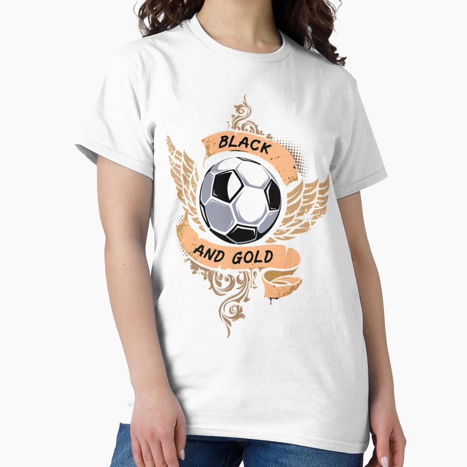 Black And Gold Football Soccer Team by DailyTSource
