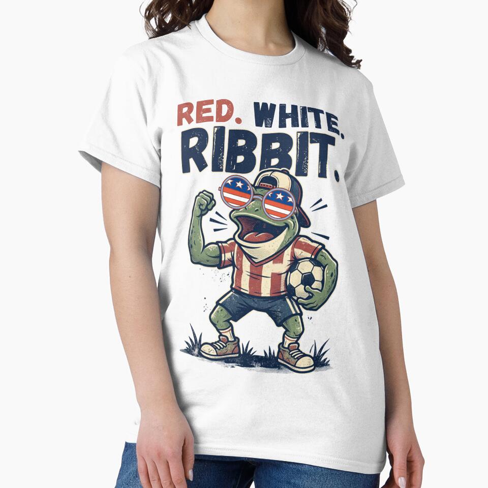 Red White Ribbit USA Soccer Funny Frog Fan by Majnon8bp