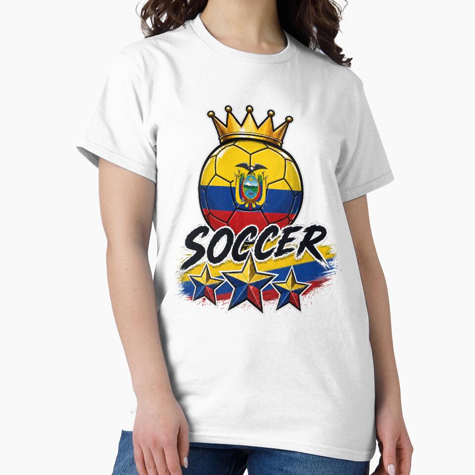 Vintage Ecuador flag Crowned Soccer Ball by QuiteOrbit