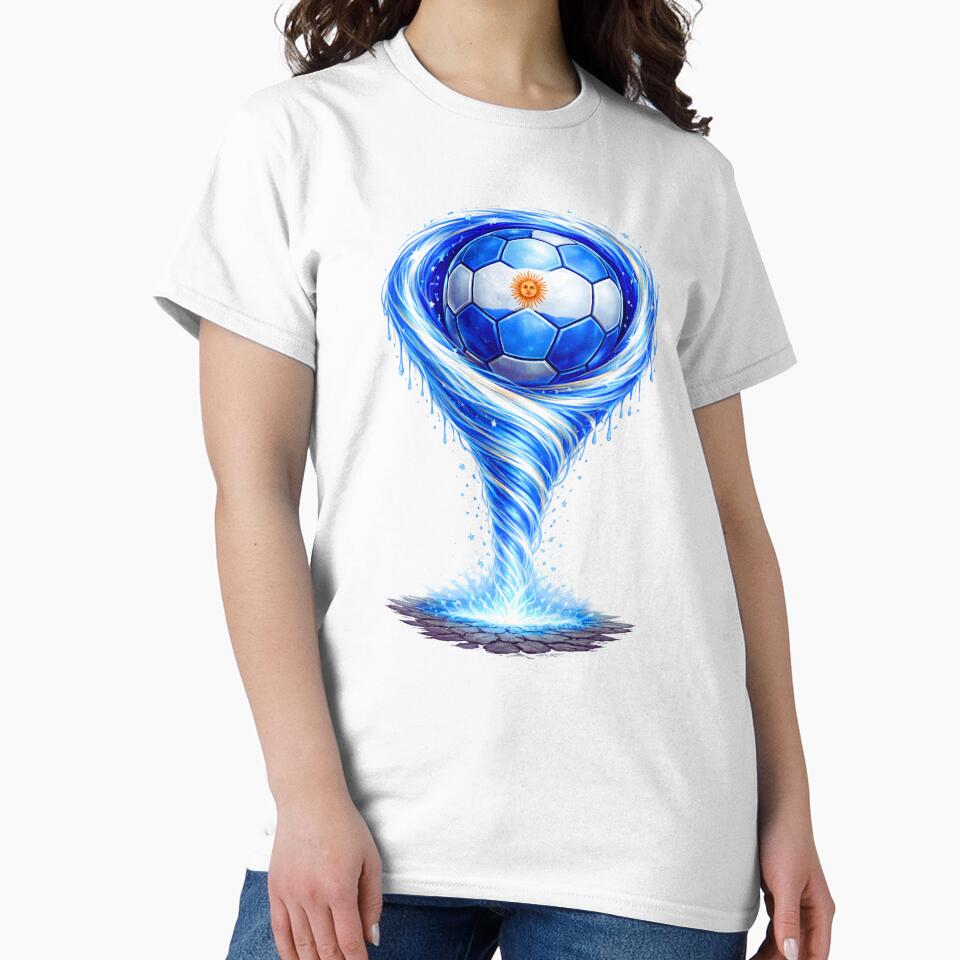 Argentina Soccer Tornado: Sky Blue White Vortex Art by FunToTheFullest