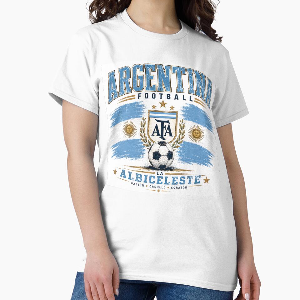 Argentina Football La Albiceleste Vintage Distressed Soccer Fan T-Shirt | Argentina National Team Inspired Design by SDFsignature