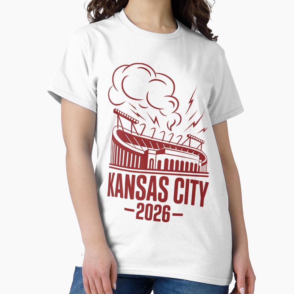 Kansas City 2026 Arrowhead Stadium Football T-Shirt V15 by DarylWelsh2024