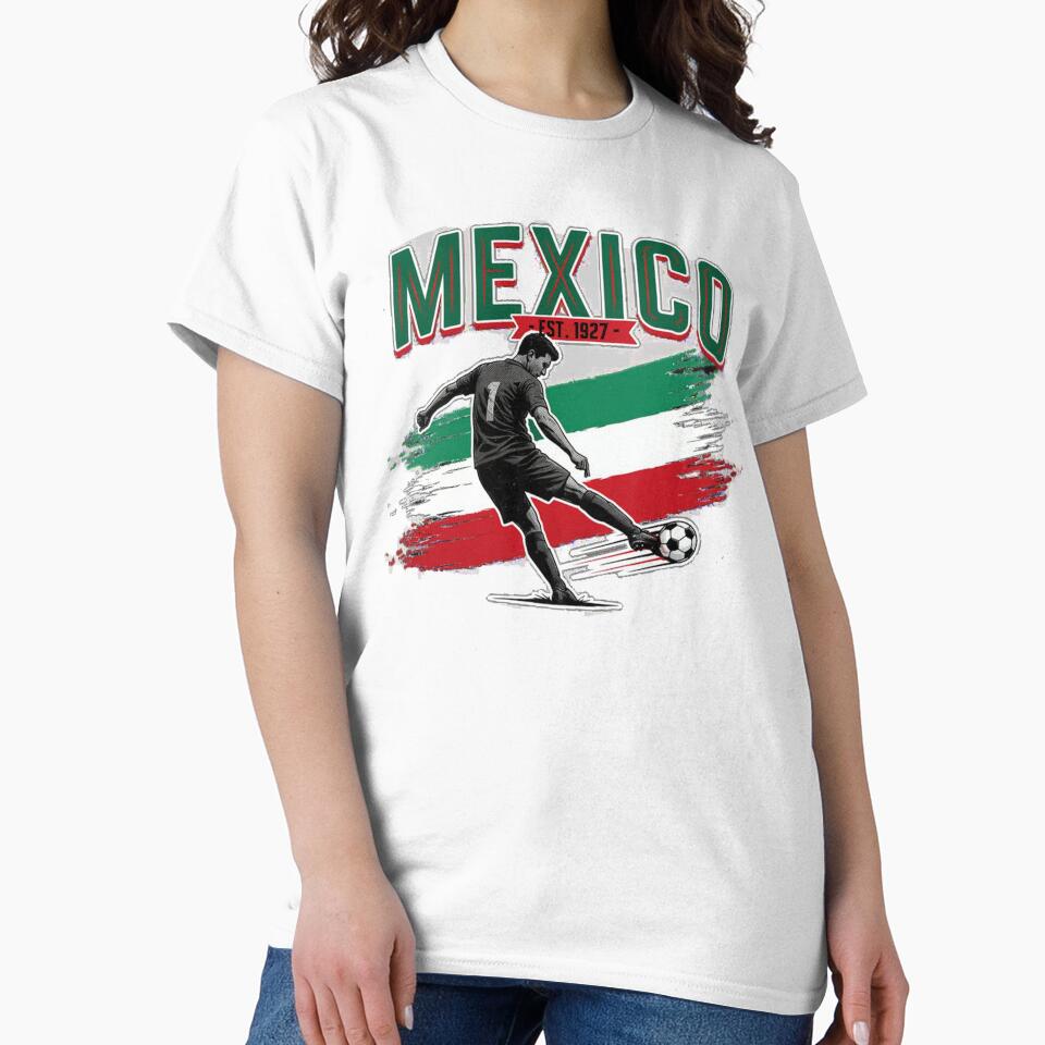Mexican Flag Soccer Player Vintage Sports Fan by QuiteOrbit