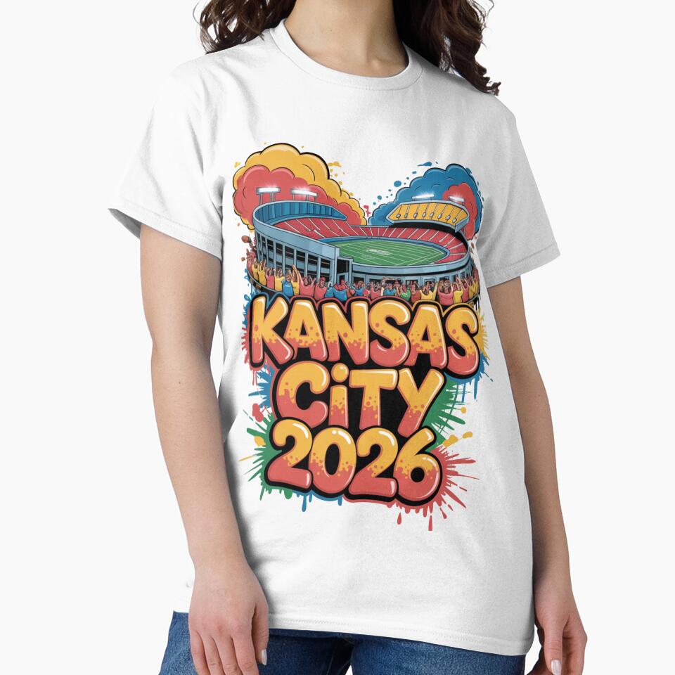Kansas City 2026 Arrowhead Stadium Football T-Shirt V8 by DarylWelsh2024