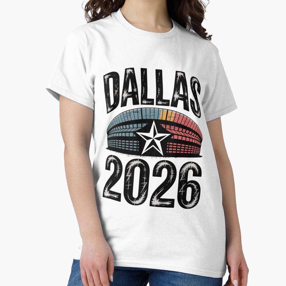 Dallas 2026 Texas Soccer Souvenir T-Shirt V10 by DarylWelsh2024