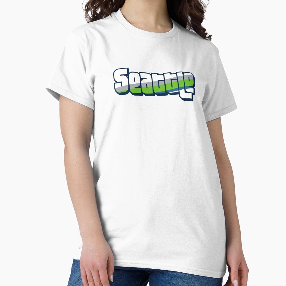 Retro Seattle Word Art with Stripes by SLAG-Creative