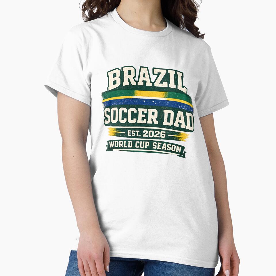 Brazil Soccer Dad 2026 | Football Dad World Cup Fan Design, World Cup Fan Shirt, Soccer Dad Gift For Father, Match Day Brazil Fan Tee, Football Dad Shirt by VectorJoy