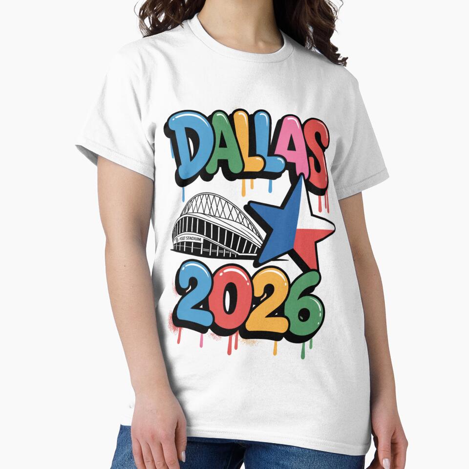 Dallas 2026 Texas Soccer Souvenir T-Shirt V18 by DarylWelsh2024