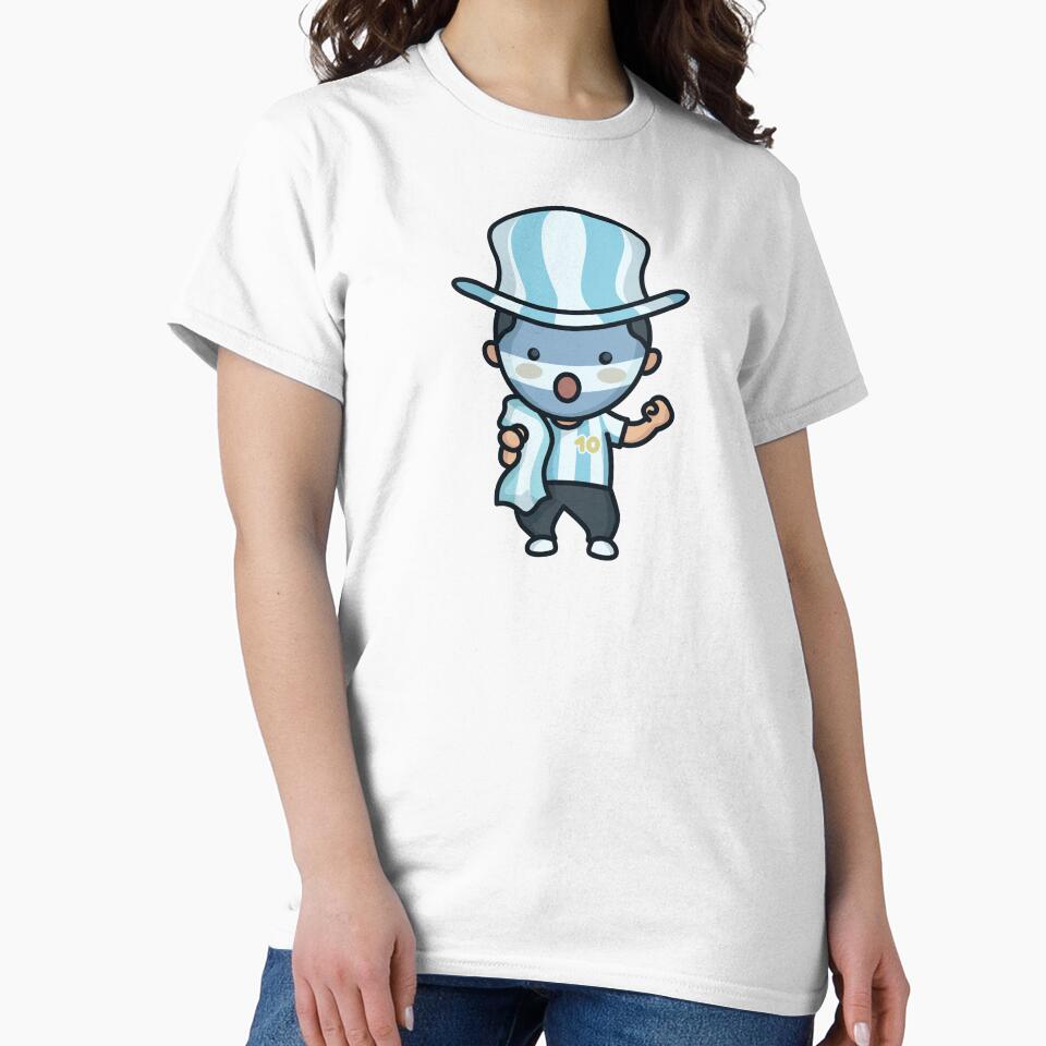 Kawaii Cute Argentina Football Fan Cartoon by TwoTenDesign