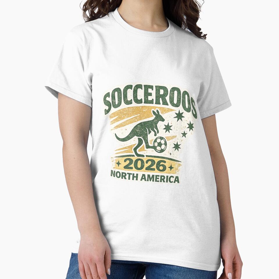 Socceroos 2026 North America Vintage Soccer Fan T-Shirt by ArthUpscale