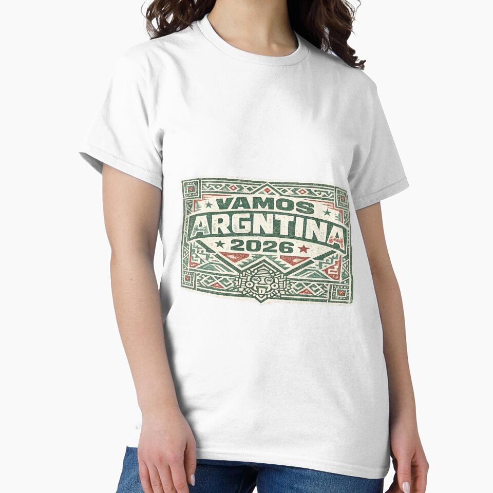 Vamos Argentina 2026 Aztec Retro Football Fan Vintage T-Shirt by ArthUpscale