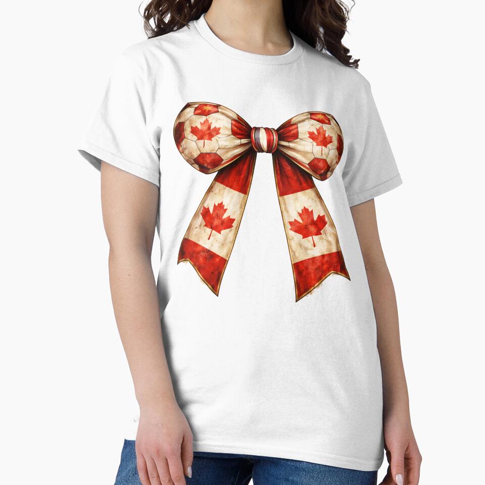 Canada Patriotic Coquette Flag Soccer Bow Football Fan by MuniraWearify