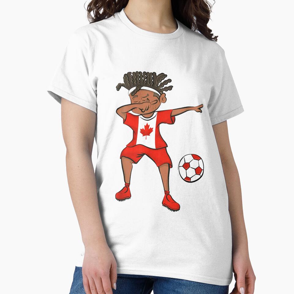 Canada Soccer Kid Dab Pose – Cute Football Celebration Art by Oniyasha
