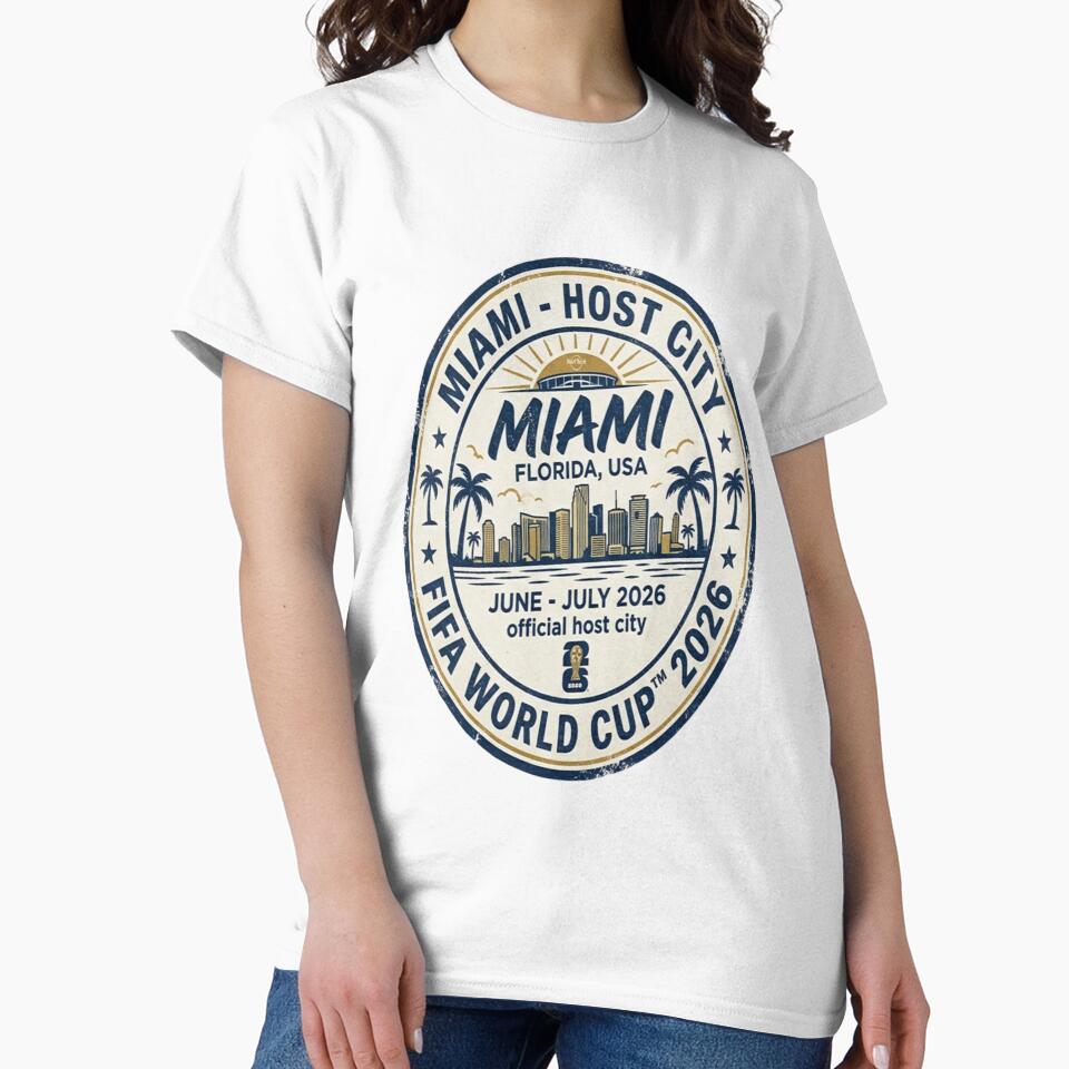 Miami 2026 Host Vintage Stamp Soccer Tee Collection by CVelli382