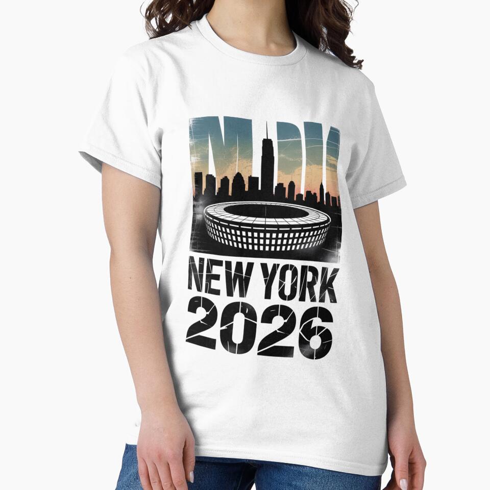New York 2026 MetLife Stadium Skyline T-Shirt V10 by DarylWelsh2024