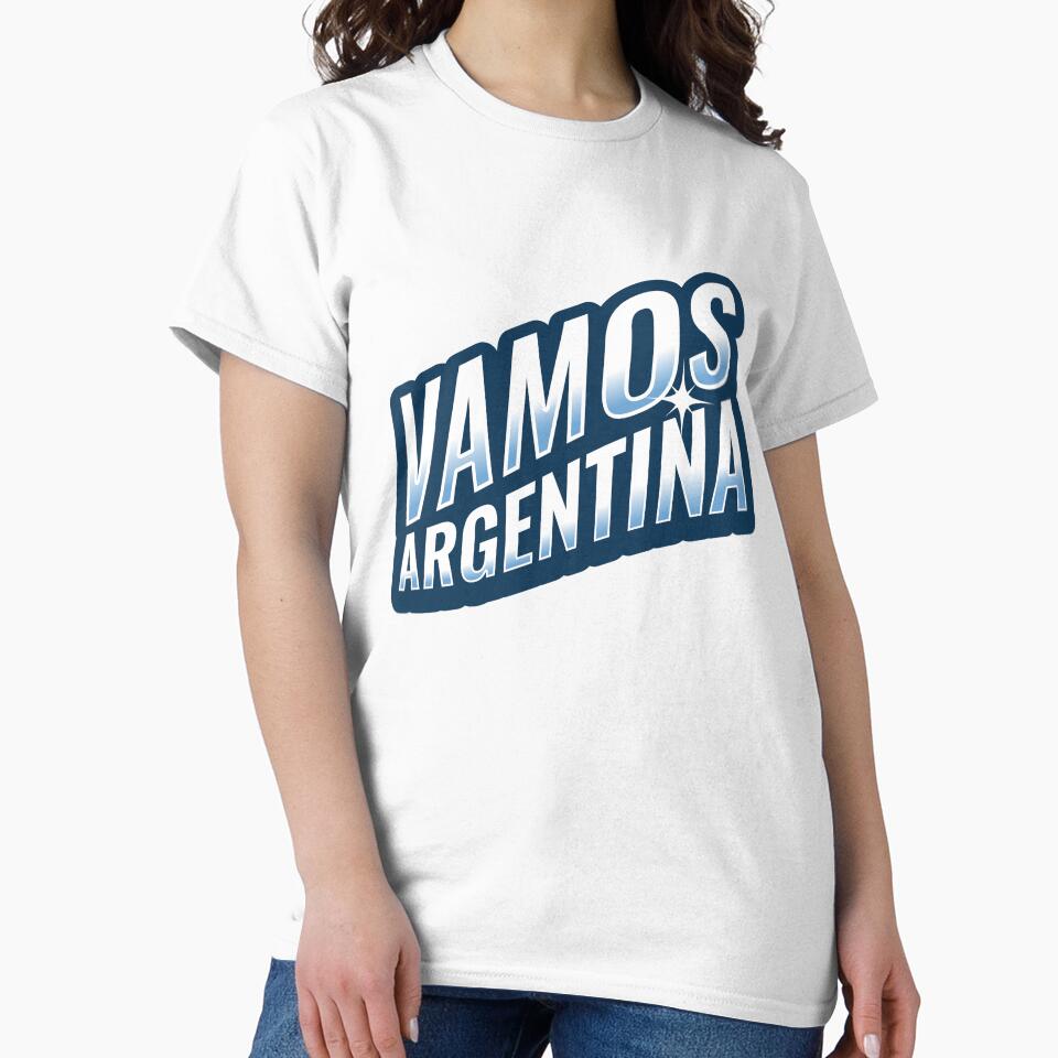 Vamos Argentina Football Fan Typography Retro World Soccer Supporter by nunkioceani