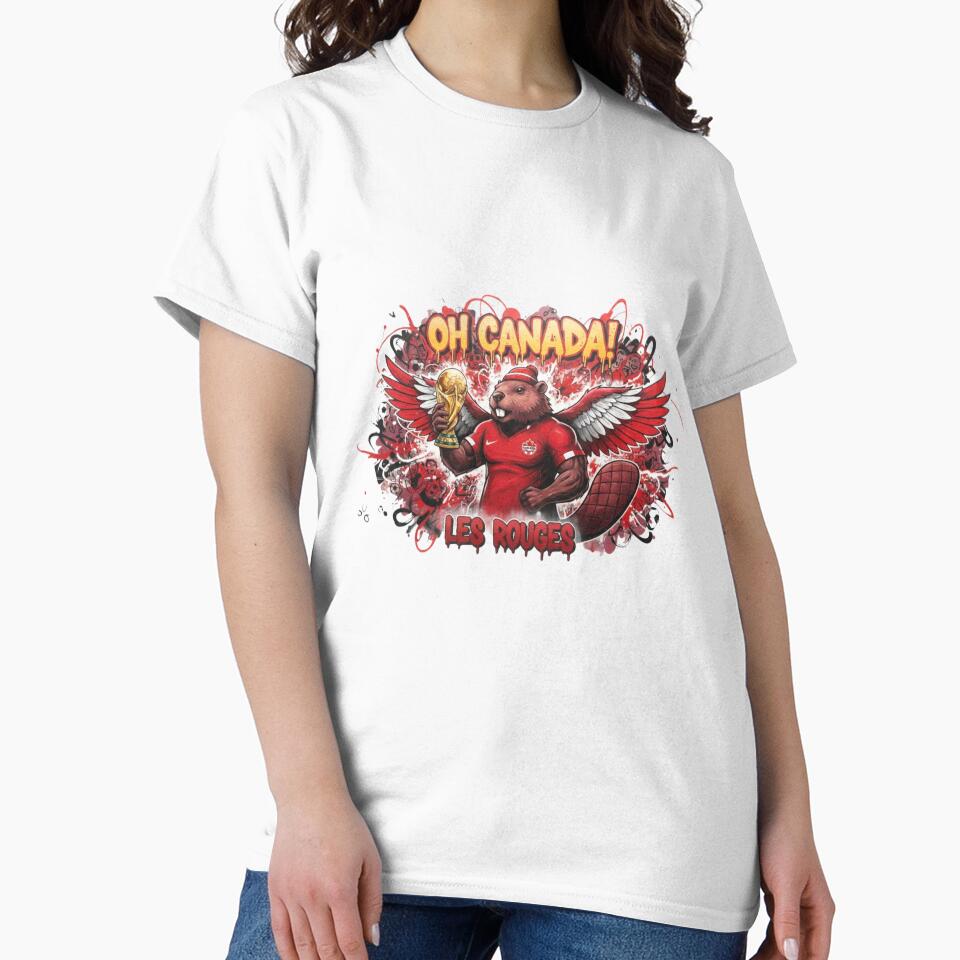 Oh Canada! Beaver Mascot World Cup Champion | Les Rouges Football Design by Inkwell grove