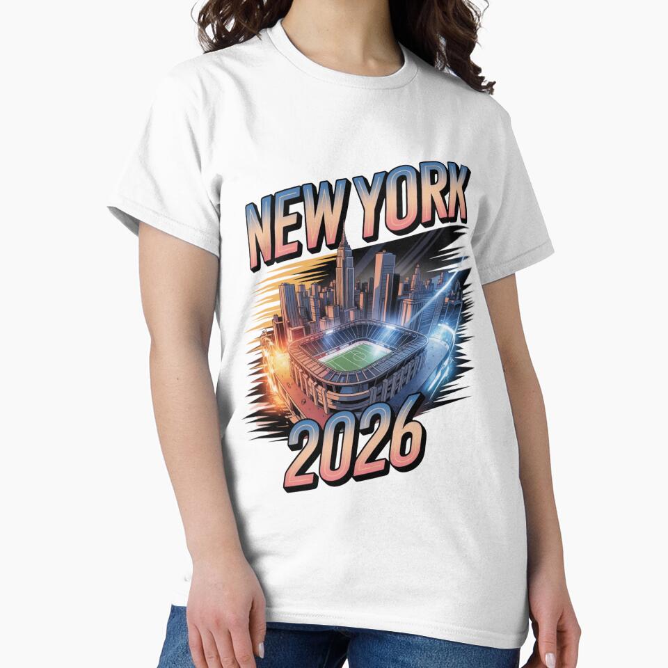 New York 2026 MetLife Stadium Skyline T-Shirt V14 by DarylWelsh2024