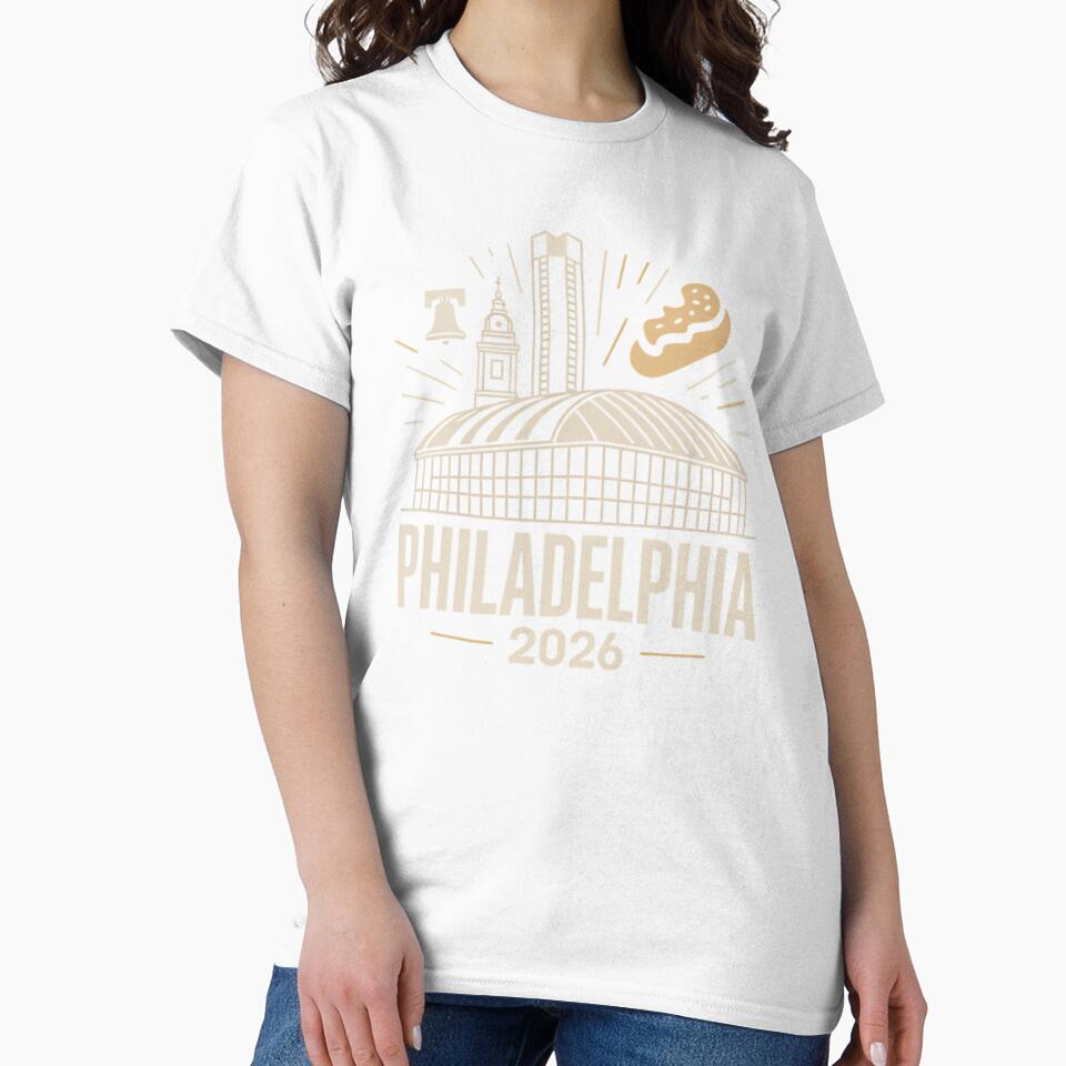 Philadelphia 2026 Liberty Bell Stadium Cheesesteak T-Shirt V4 by DarylWelsh2024