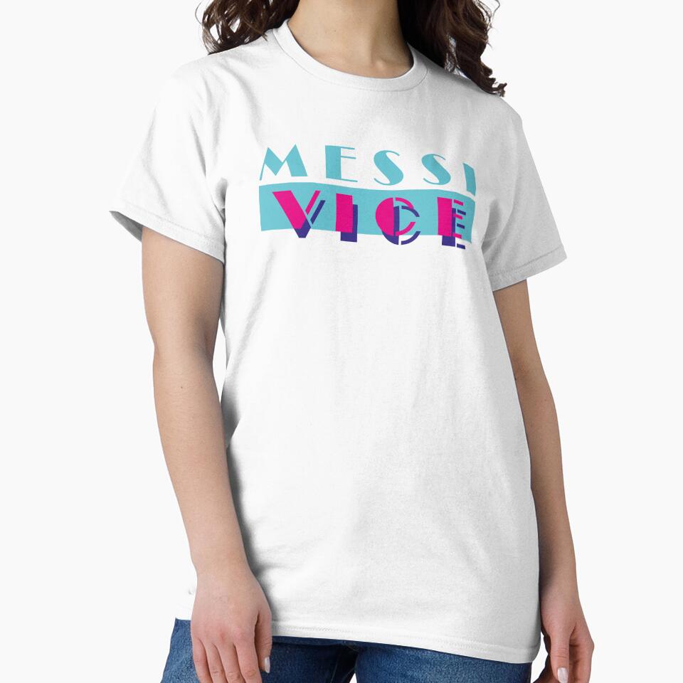 MESSI VICE (Miami Vice style retro logo) (The goat is in Miami!) DARK version by frikybomb