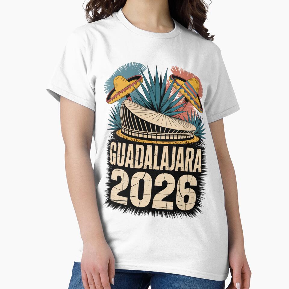 Guadalajara 2026  Mexico Football Soccer Souvenir T-Shirt V15 by DarylWelsh2024