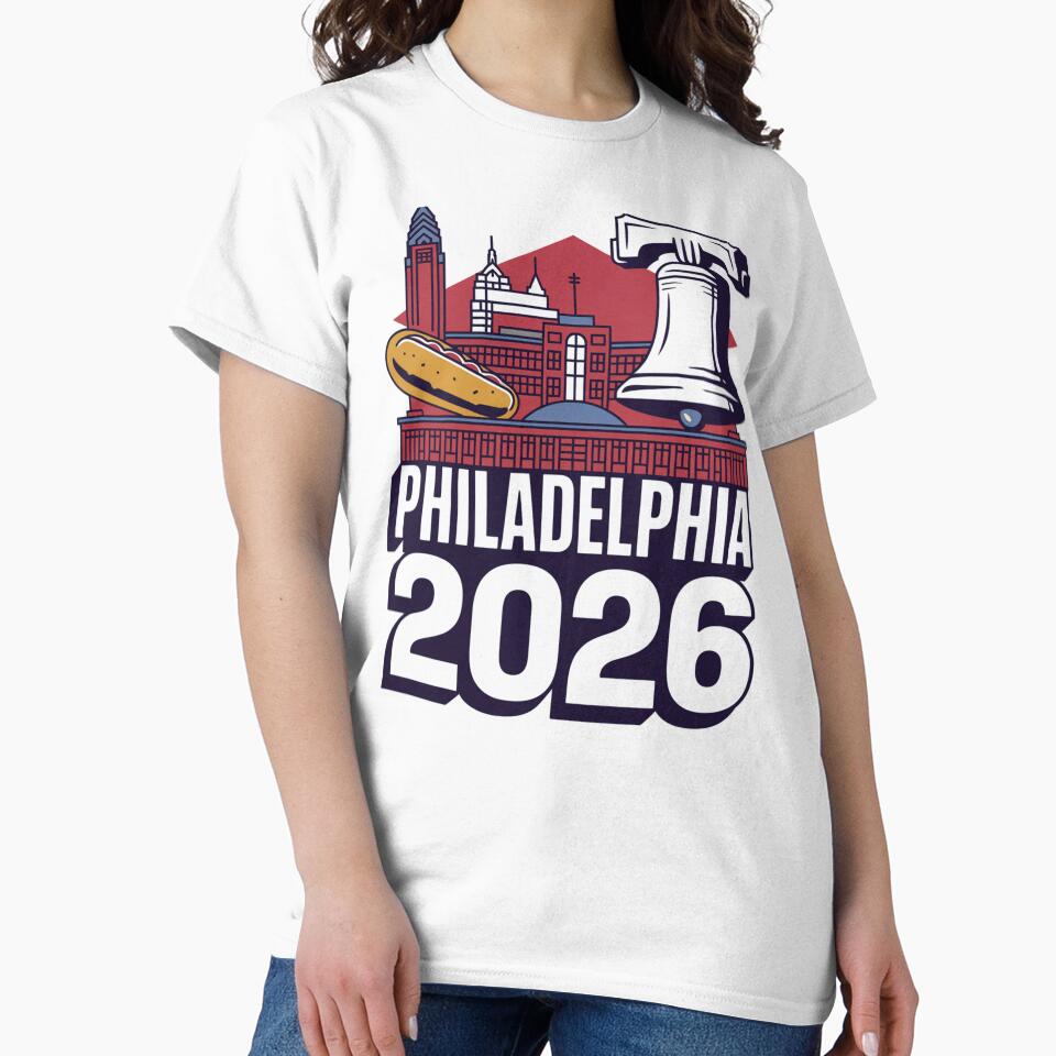 Philadelphia 2026 Liberty Bell Stadium Cheesesteak T-Shirt V12 by DarylWelsh2024