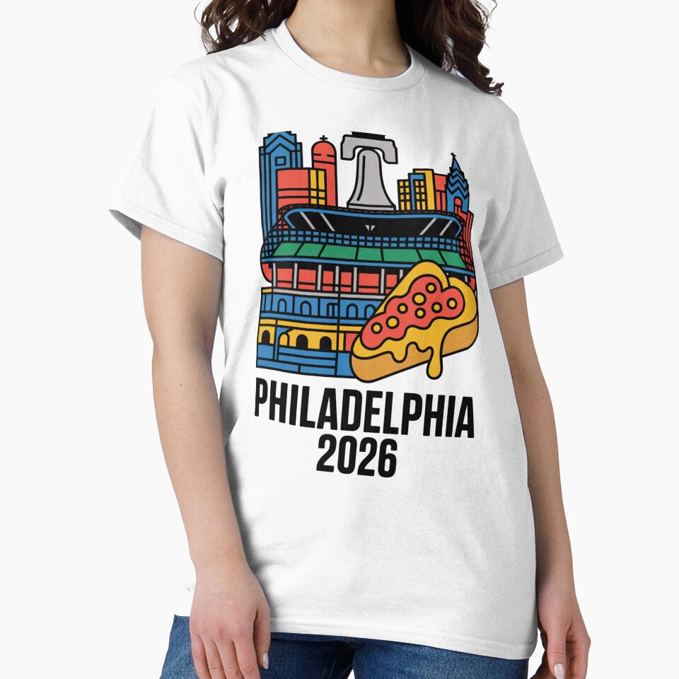 Philadelphia 2026 Liberty Bell Stadium Cheesesteak T-Shirt V21 by DarylWelsh2024