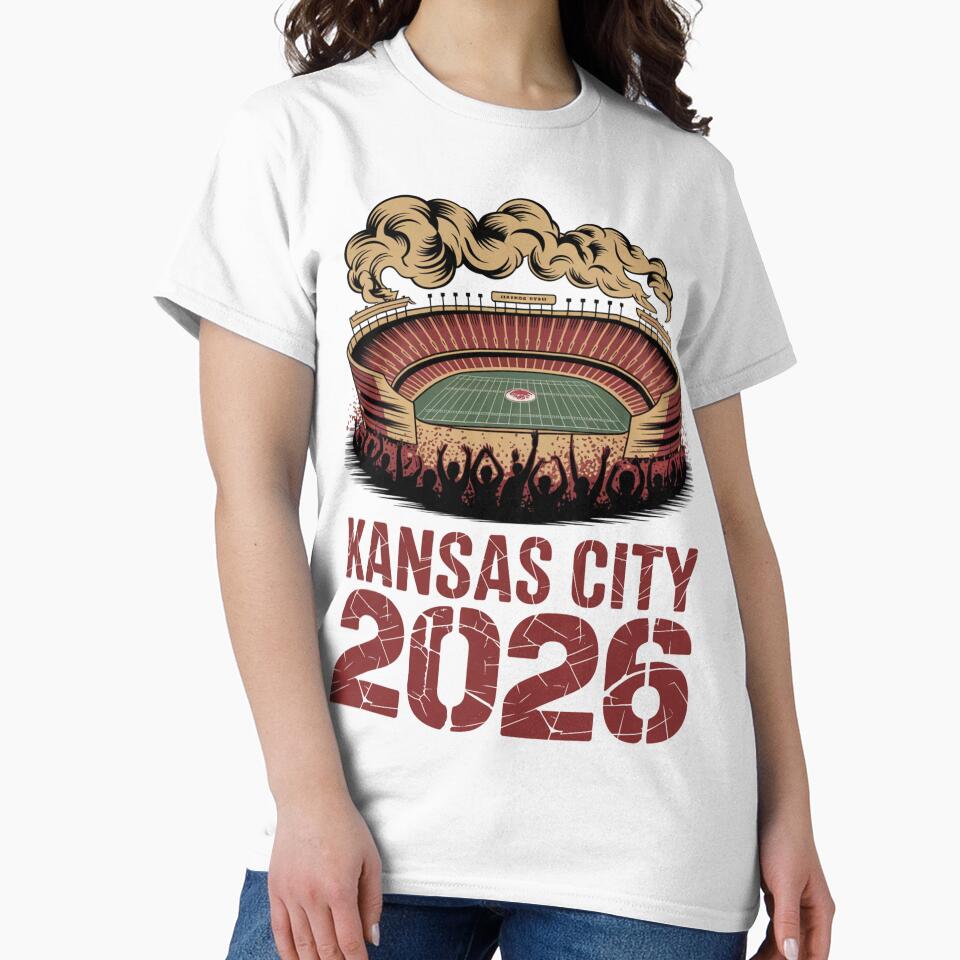 Kansas City 2026 Arrowhead Stadium Football T-Shirt V10 by DarylWelsh2024