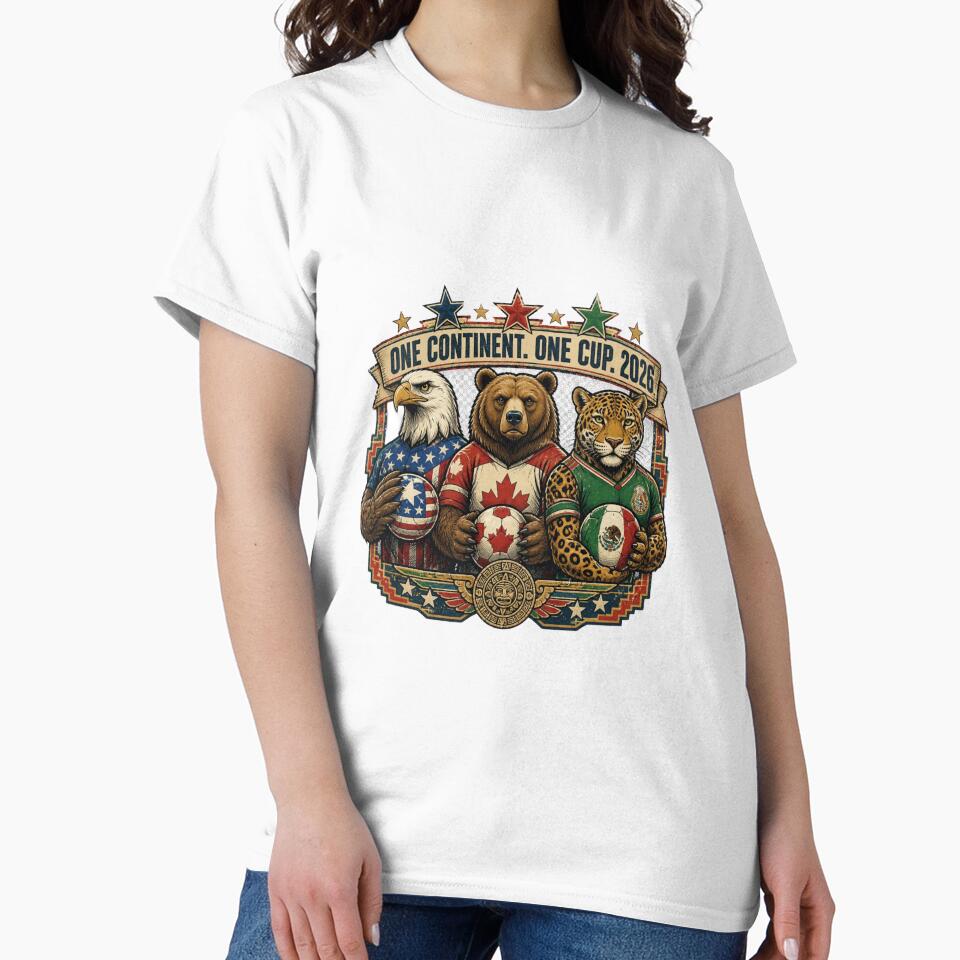 One Continent One Cup 2026 — USA Canada Mexico Football Fan T-Shirt by The96Minutes