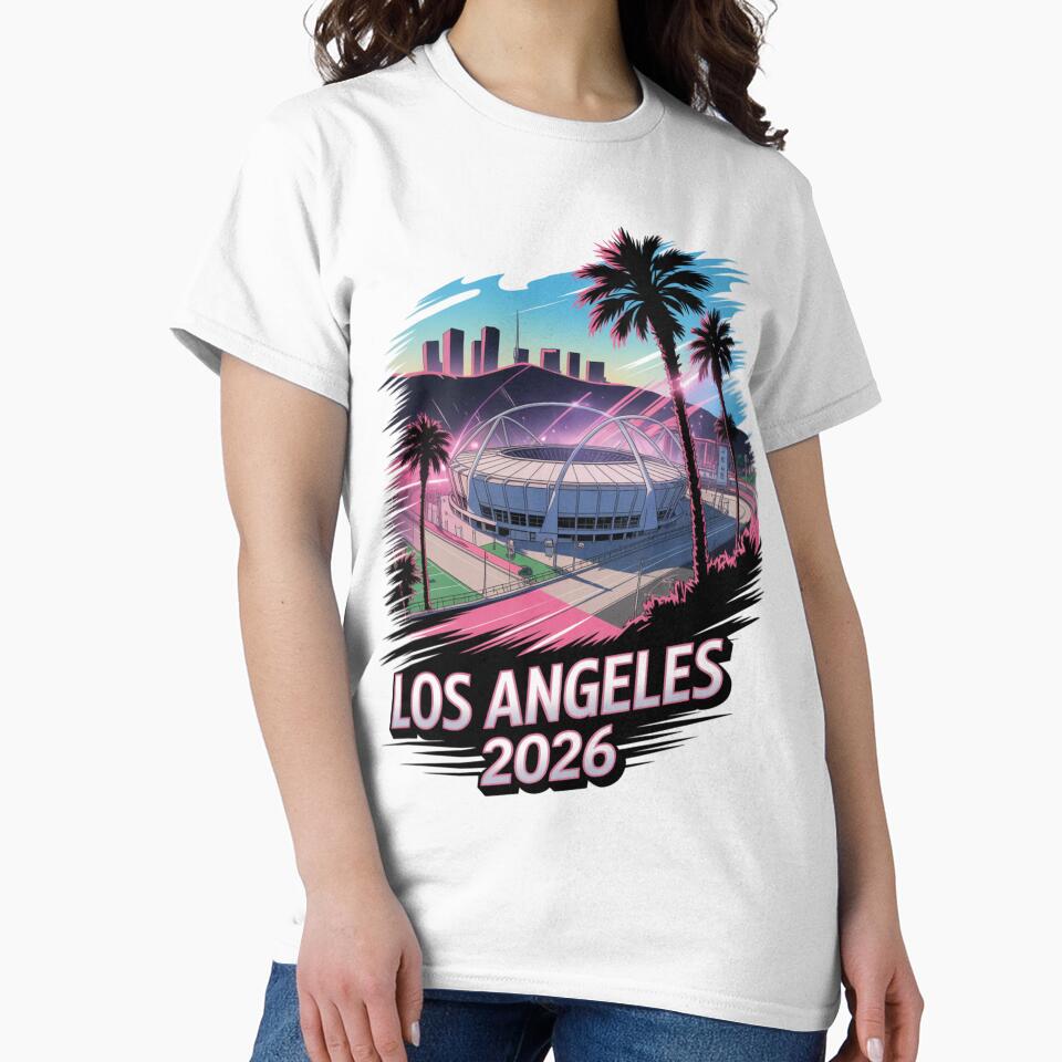 Los Angeles 2026 Palm Tree Sunset T-Shirt V18 by DarylWelsh2024