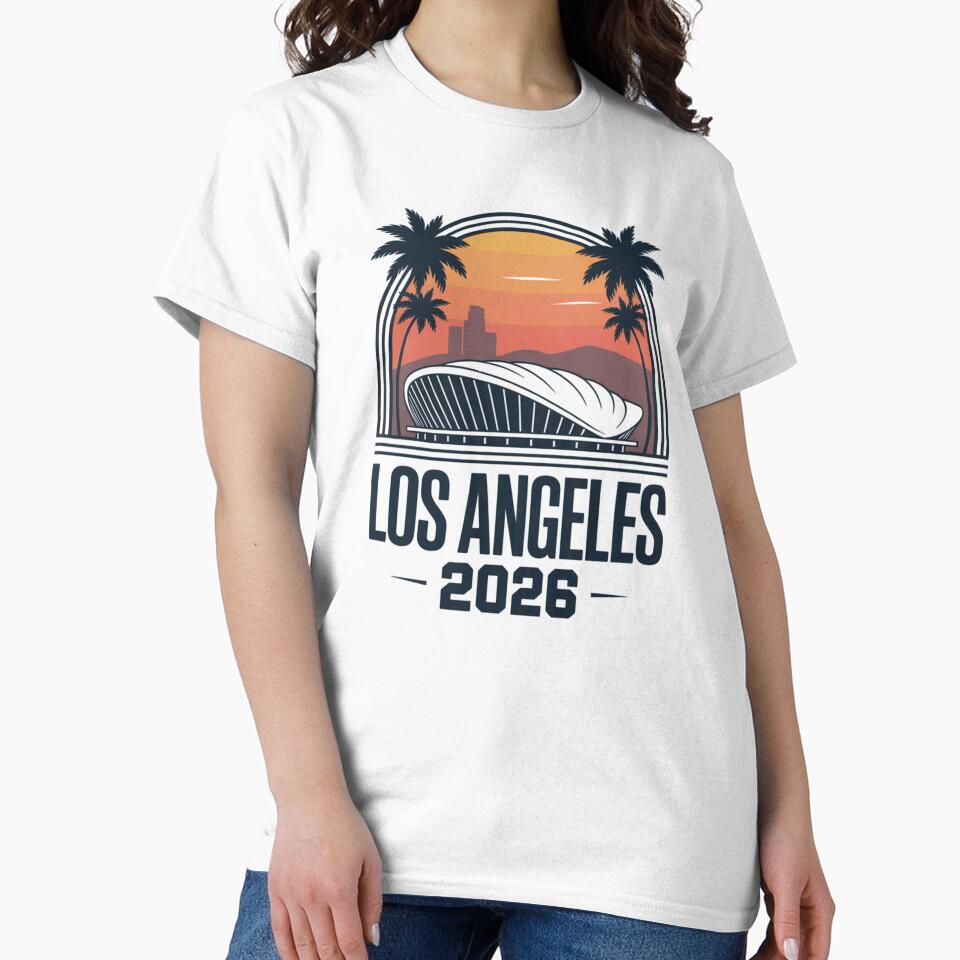 Los Angeles 2026 Palm Tree Sunset T-Shirt V15 by DarylWelsh2024