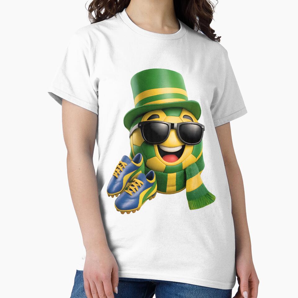 Brazil Soccer Mascot Cartoon Graphic Funny Football Fan Character by ArtSpark Studio