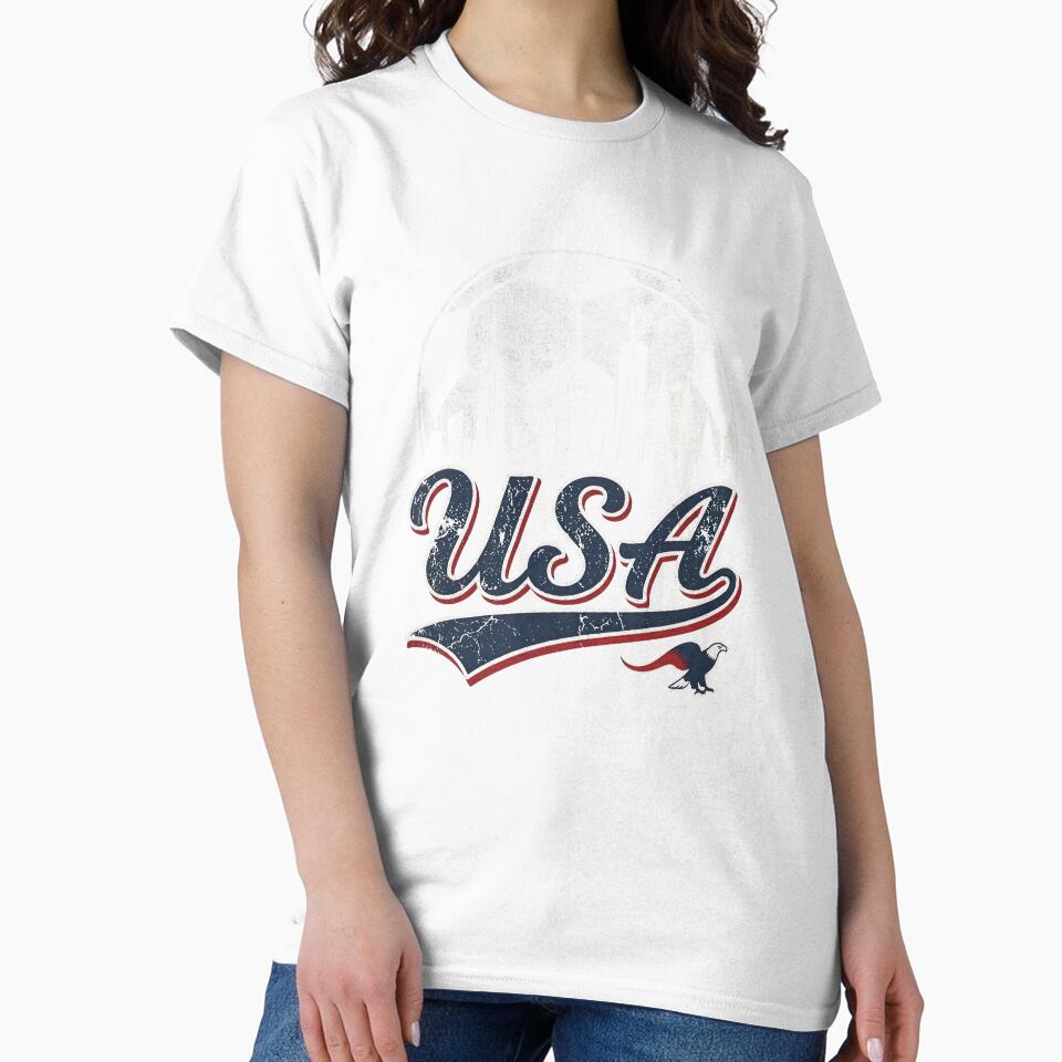Vintage USA Skyline Soccer Fan Distressed Football by Imaginationbeyond
