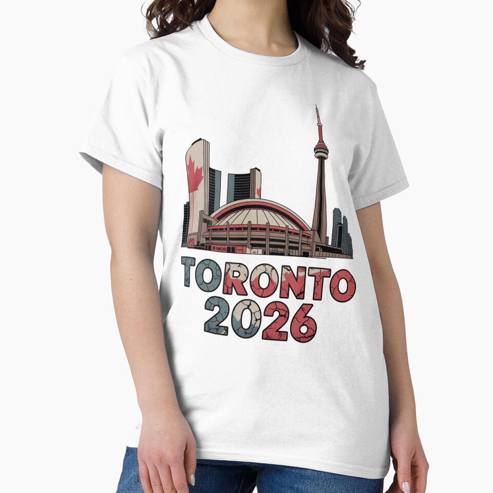 Toronto 2026 CN Tower Stadium Skyline T-Shirt V21 by DarylWelsh2024
