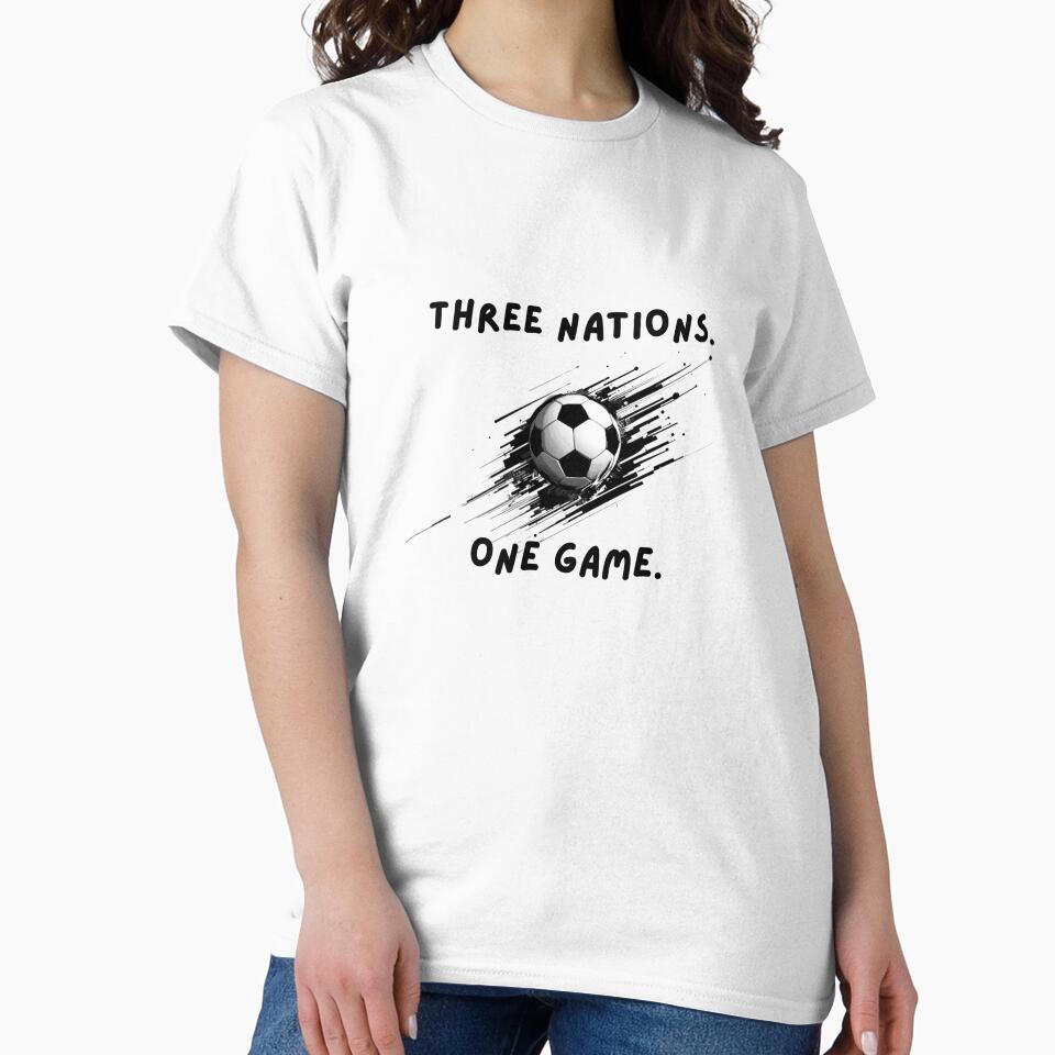 Three Nations One Game – Football 2026 Minimalist T-Shirt by SoccerVibes