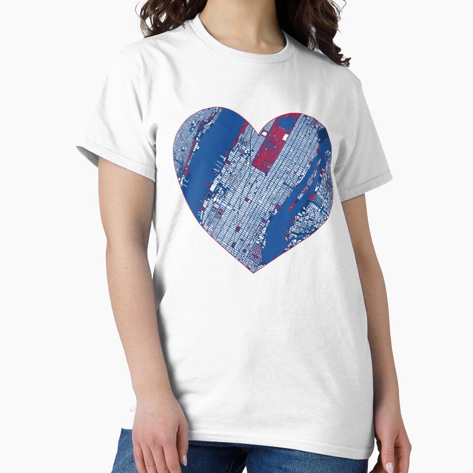 New York Heart Map – American Football Inspired City Art by BottleGnome