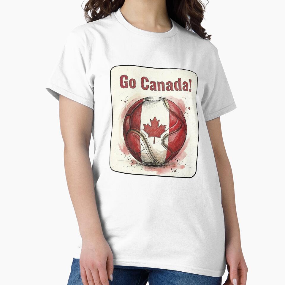 Go Canada Soccer Ball Flag | Canadian Football Fan Graphic Tee by PryntedLabs