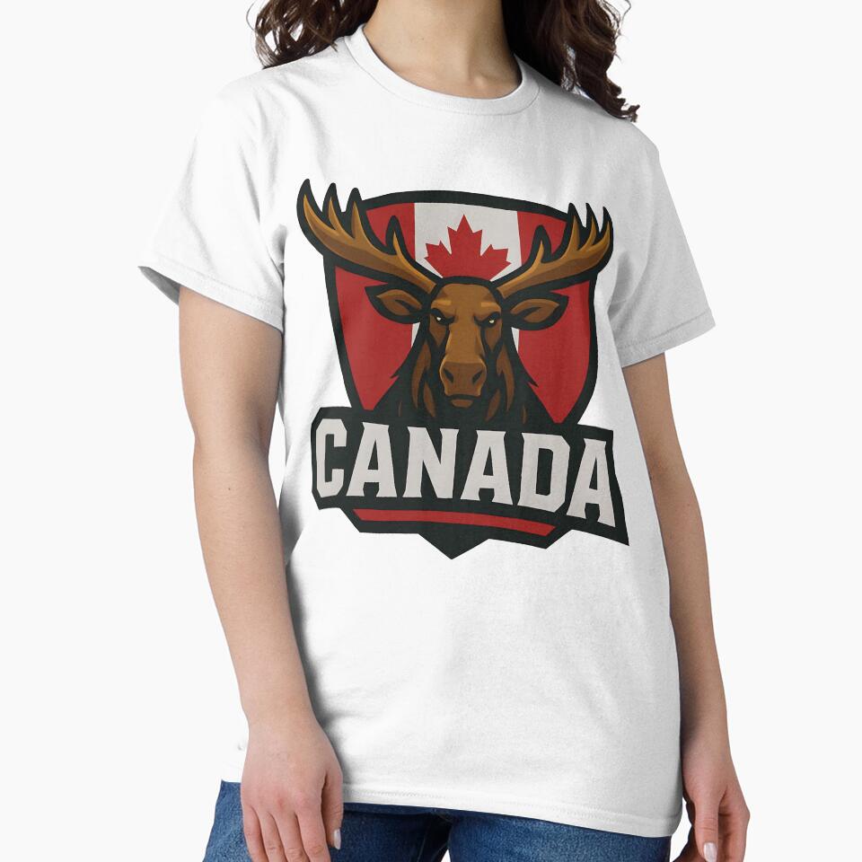 Canada Moose Sports T-Shirt | Canadian Flag Maple Leaf Emblem Tee | World Cup 2026 Fan by legendaryskins