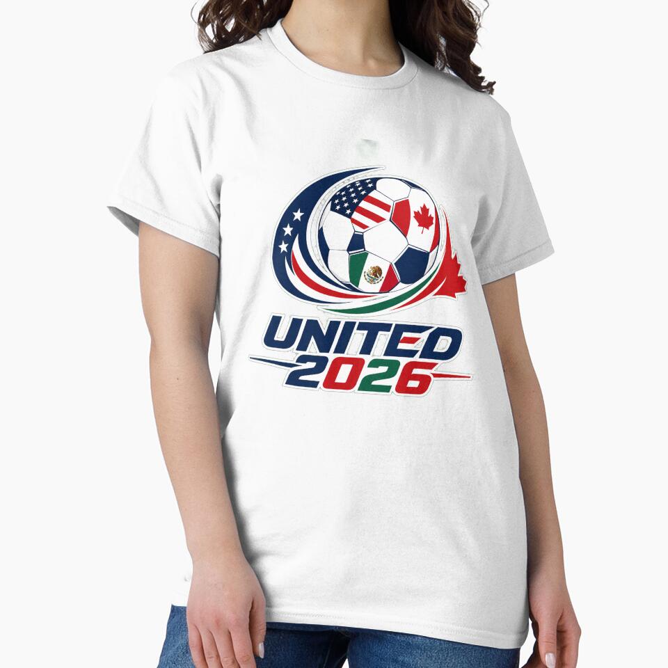 UNITED 2026 World Cup USA Canada Mexico Soccer T-Shirt by Ahmed Nedji